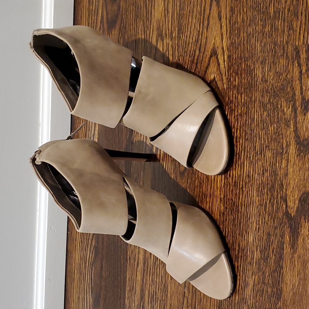 Elie Tahari open toe stiletto ankle boots